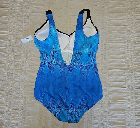 Blue Patterned Swimsuit - Picture 2 of 2